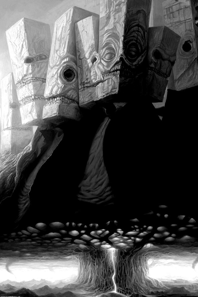 Каменные головы обои