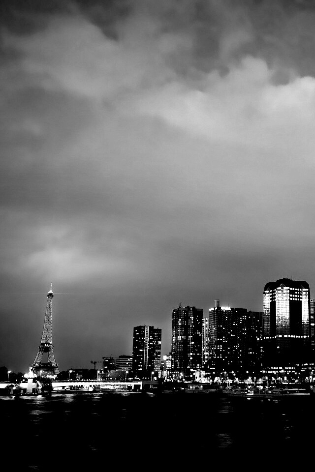 Вид на ночной Париж обои