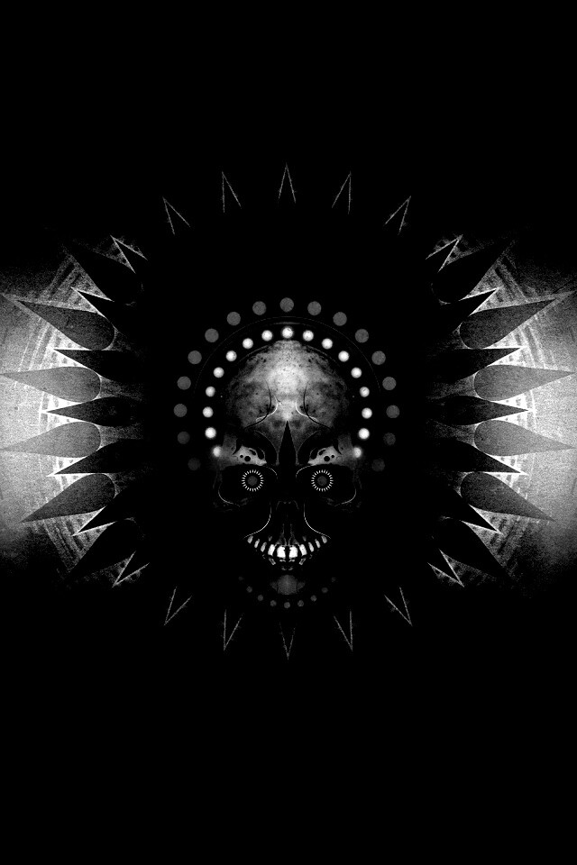 Неоновый череп обои