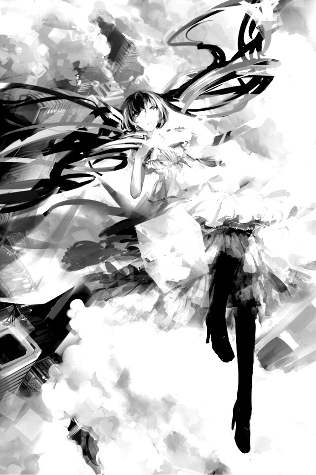 Hatsune Miku в небе обои