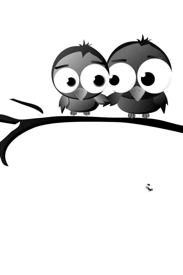 Две птички на ветке щебечут о любви обои