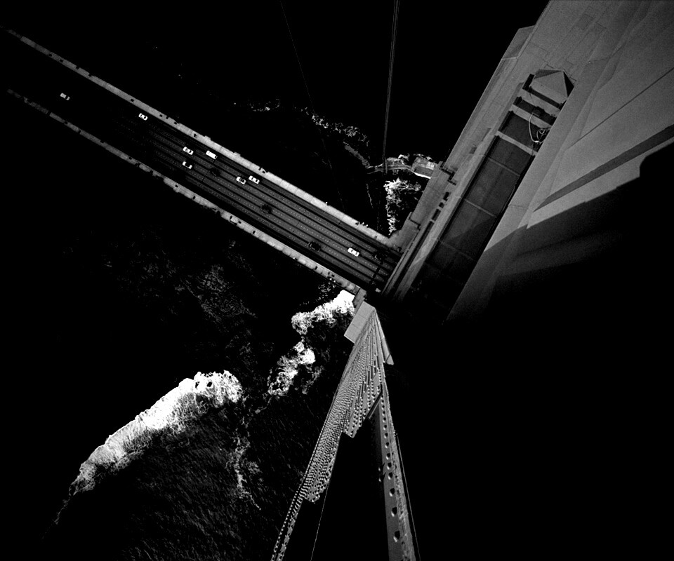 Вид в с пролета моста Золотые Ворота обои