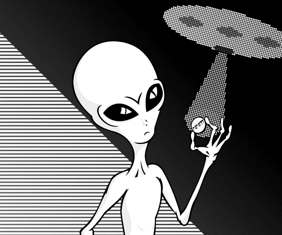 Пришелец с монеткой обои