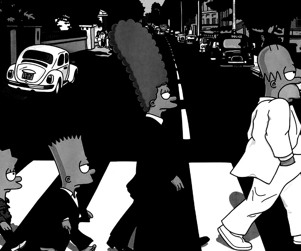 Симпсоны на Эбби Роуд обои