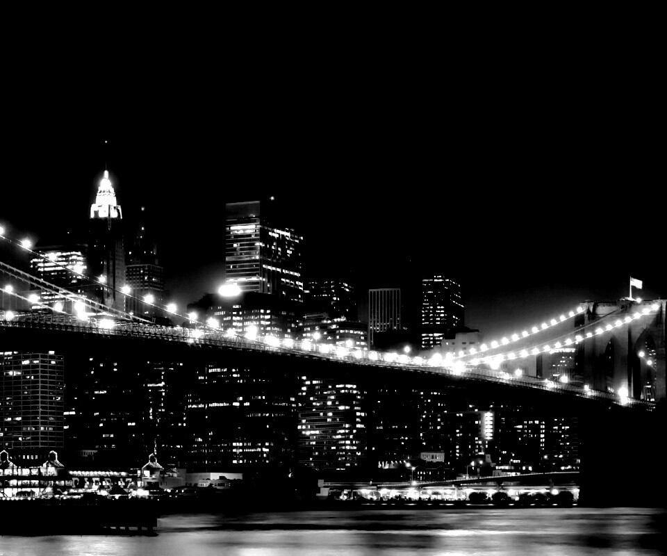 Вид на ночной Нью-Йорк обои