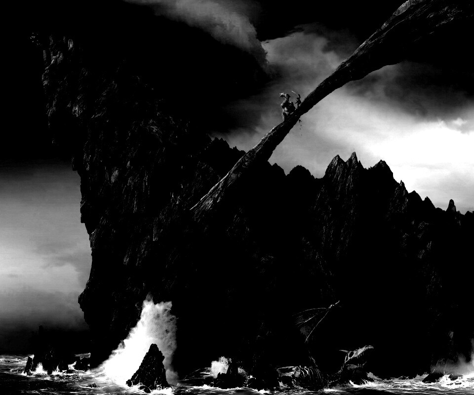 Бой на скале обои