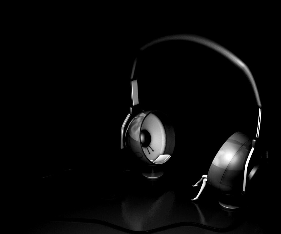 Девушка в наушниках обои