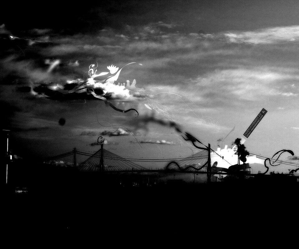 Абстракиця над мостом обои