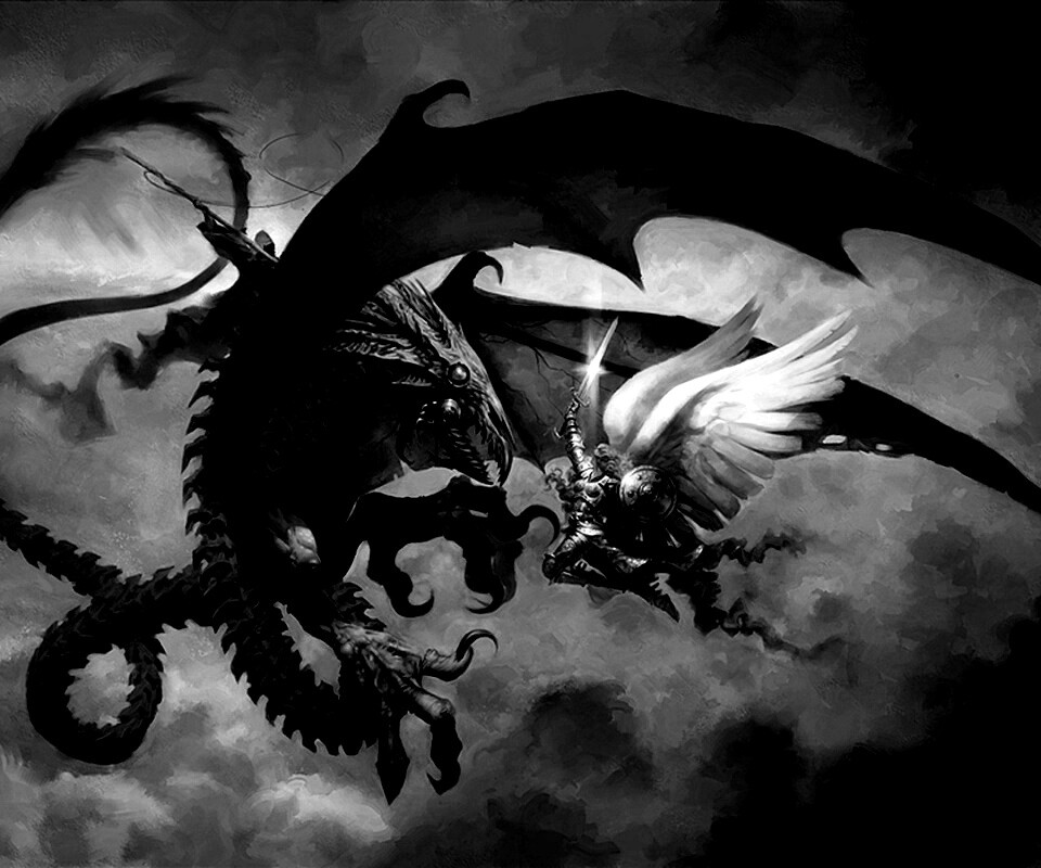 Ангел против дракона обои