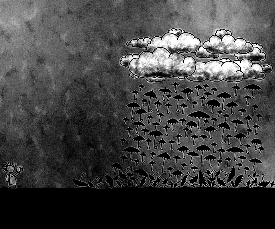 Дождь из зонтиков обои