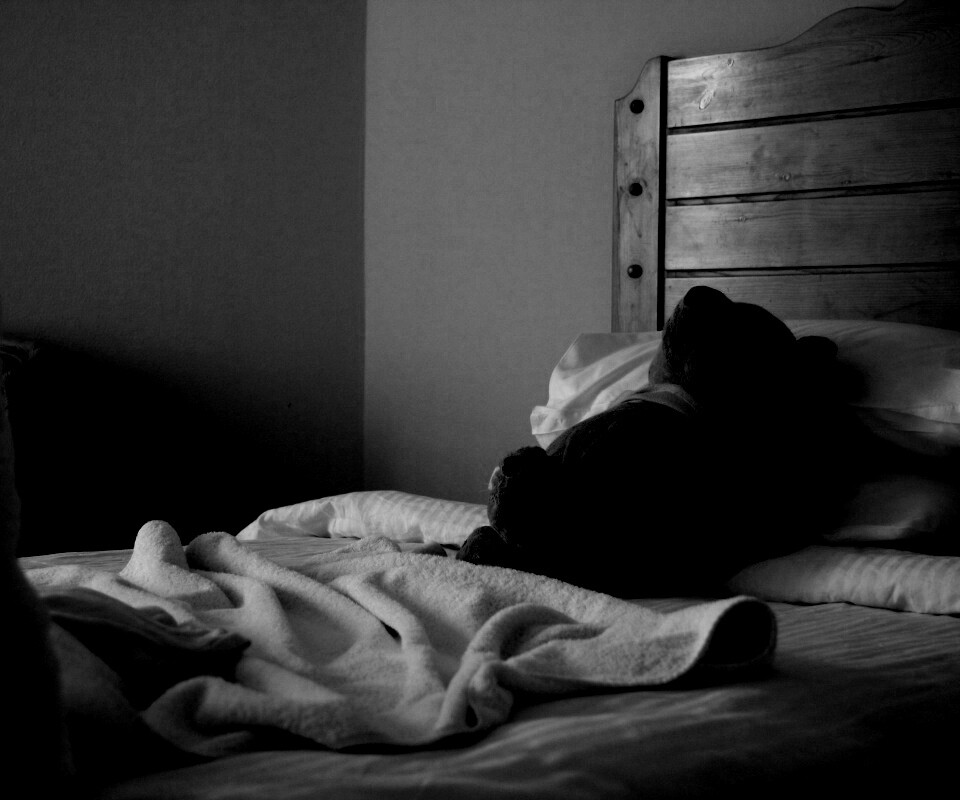 Медвежонок в постели обои