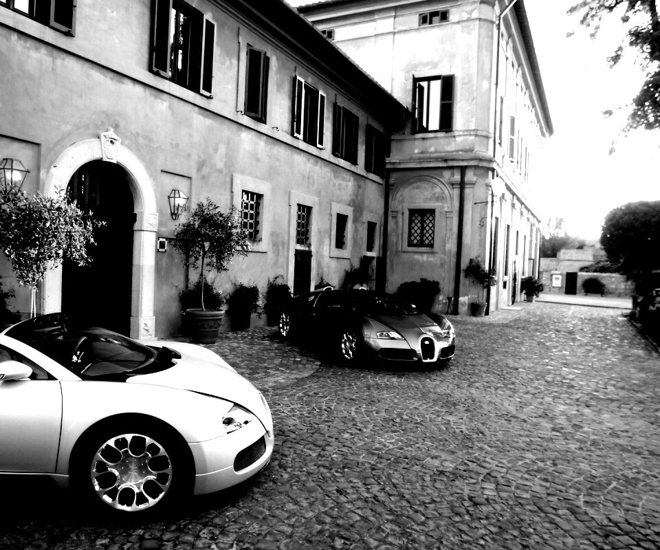 Два Бугатти у дома обои