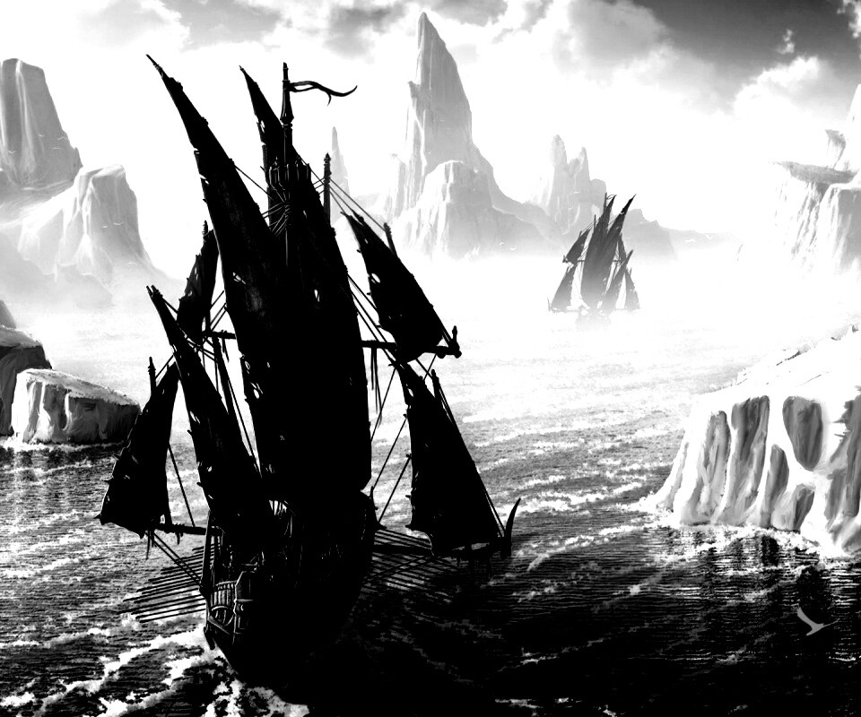 Корабли во льдах обои