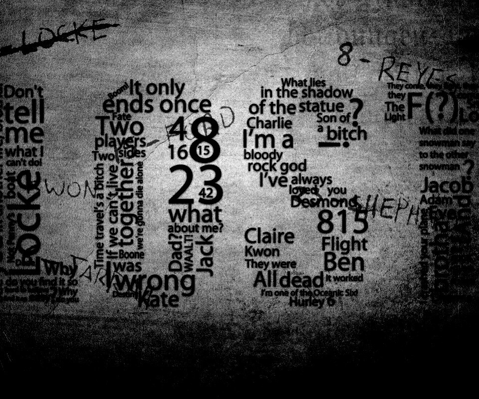 Коллаж LOST из надписей обои