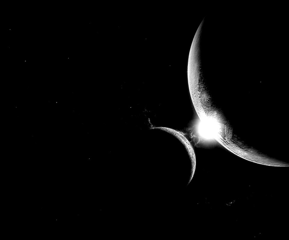 Планета и спутник обои