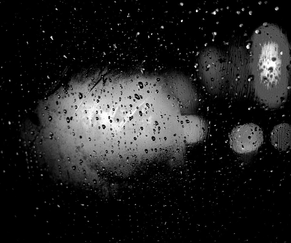 Огни за мокрым стеклом обои