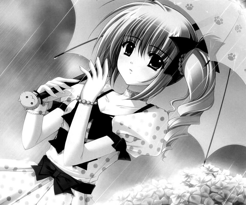 Девочка с зонтиком обои