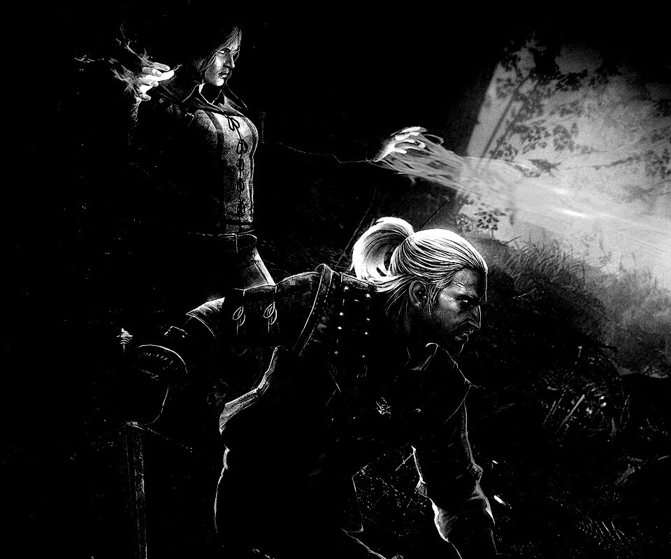 Геральт и Трисс в бою обои