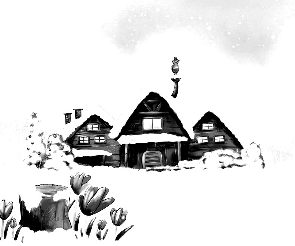 Деревня в новый год обои