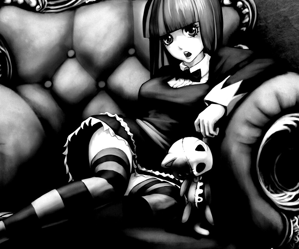 Девочка с куклой котенка обои