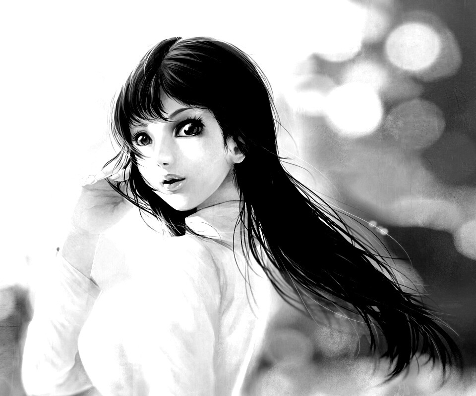 Девушка вполоборота обои