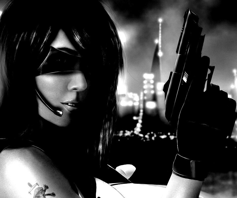Девушка из будущего с пистолетом обои