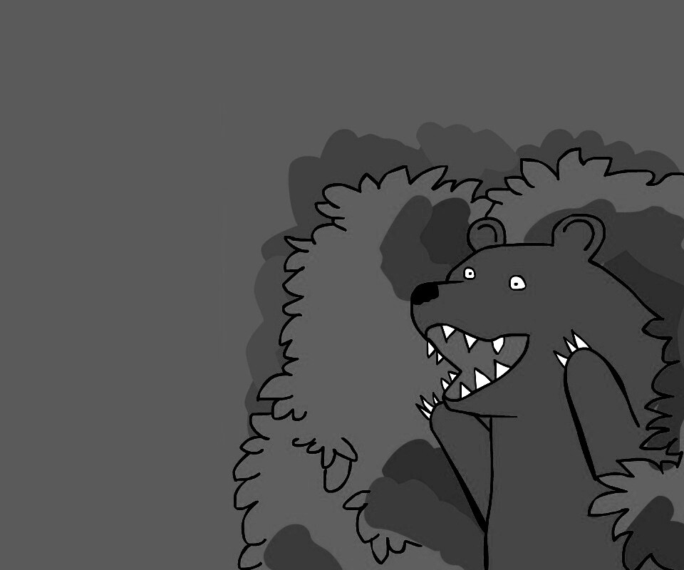 Медведь в кустах обои