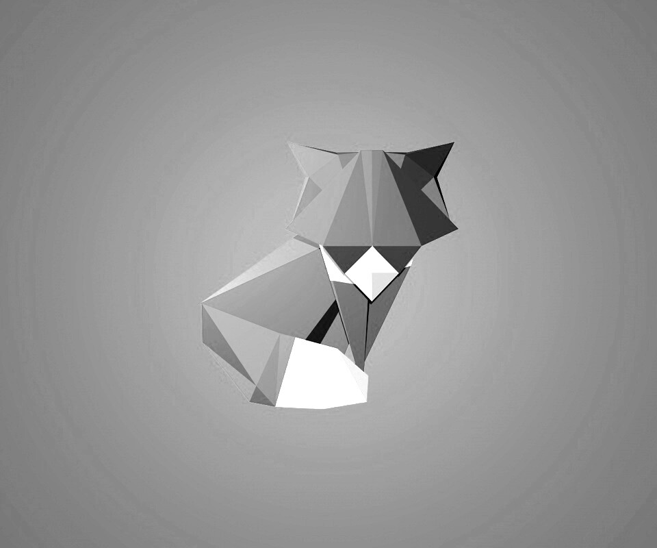 Origami fox обои