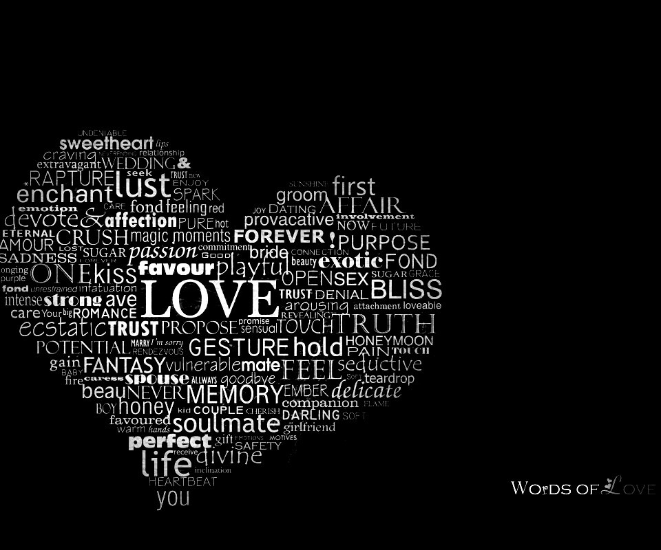 Слова любви обои