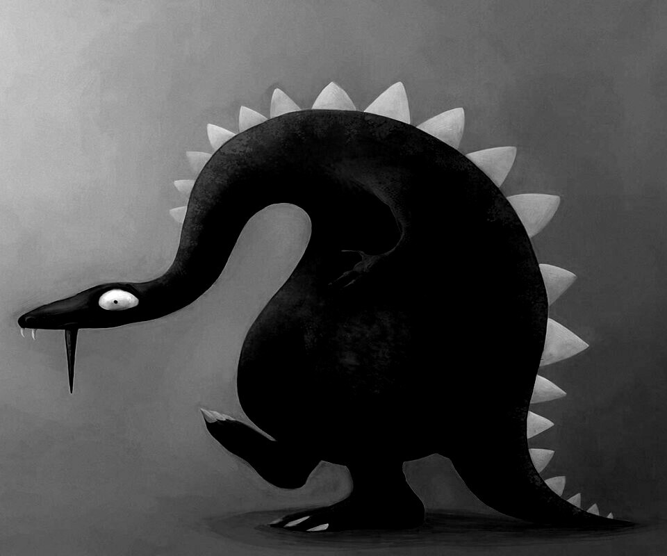 Рисованый динозавр обои