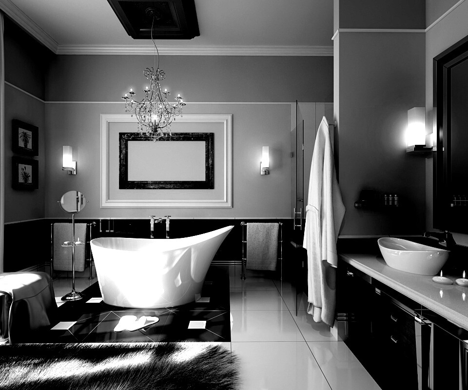 Современная ванна обои