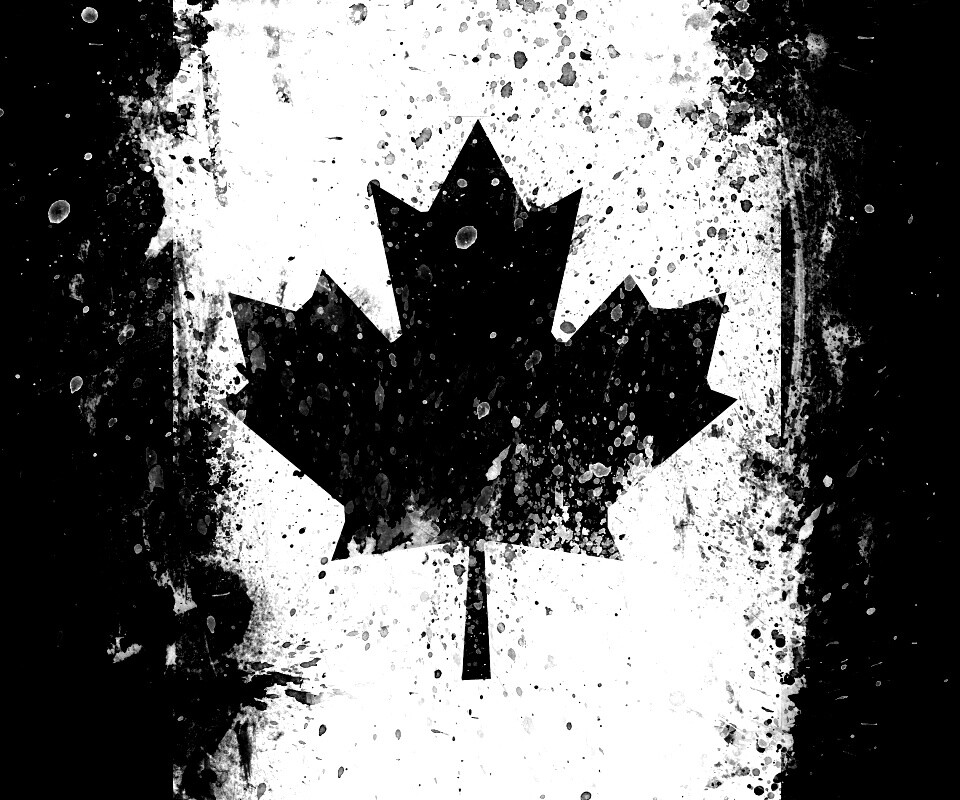 Флаг Канады нарисованный краской обои