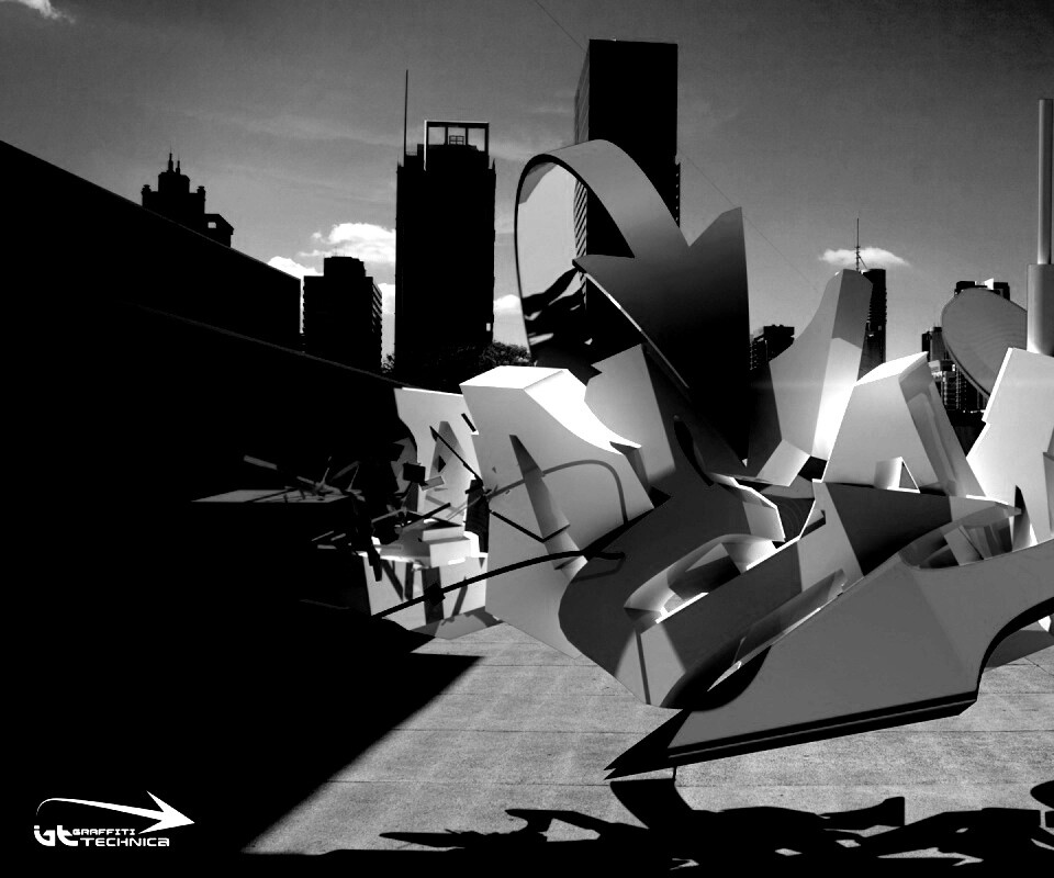 Трехмерное граффити обои