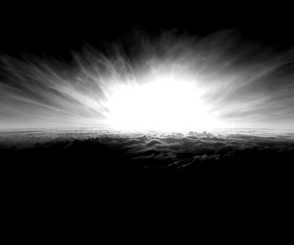 Закат над облаками обои