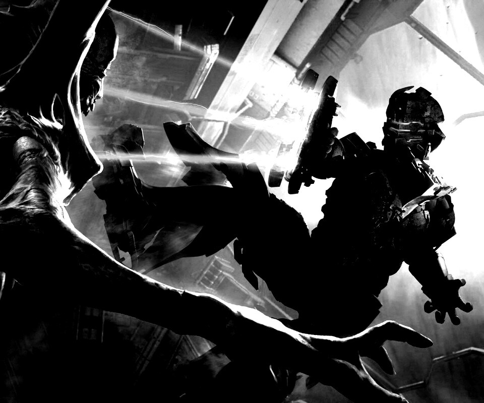 Айзек Кларк стреляет в монстра обои