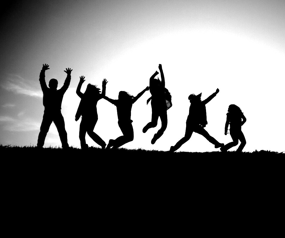 Силуэты людей обои