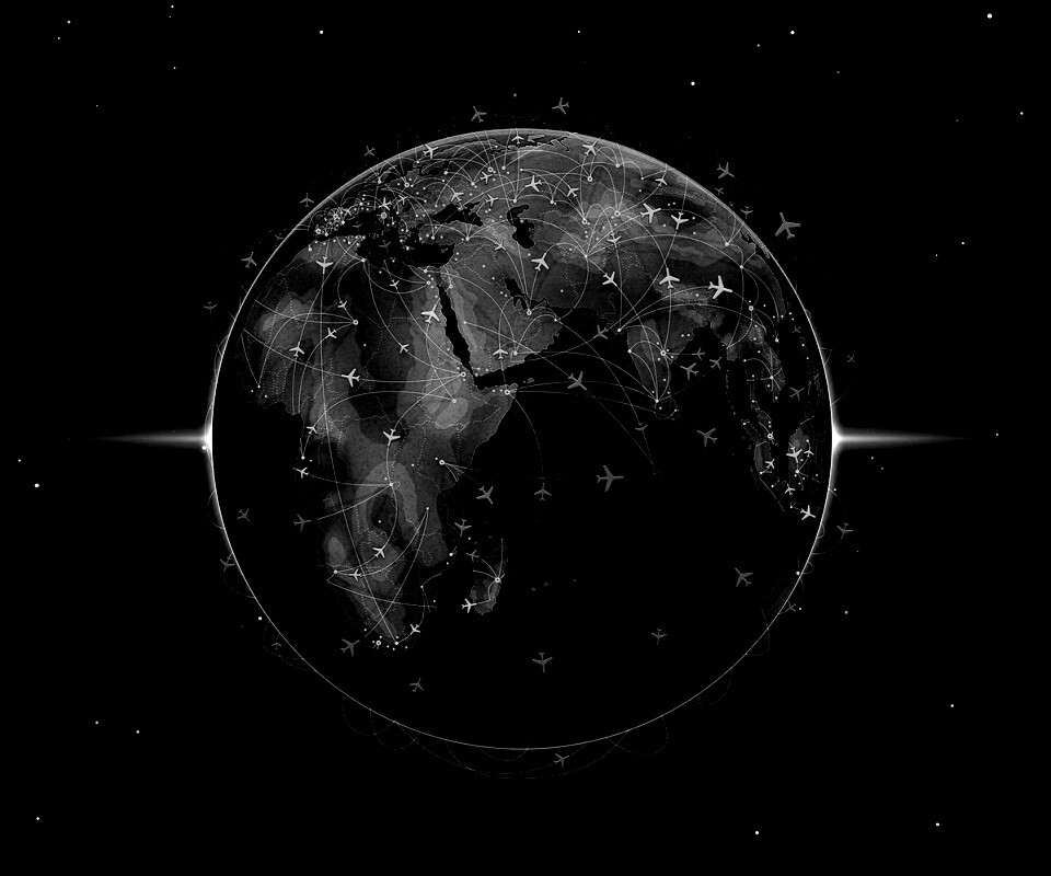 Маршруты самолетов обои