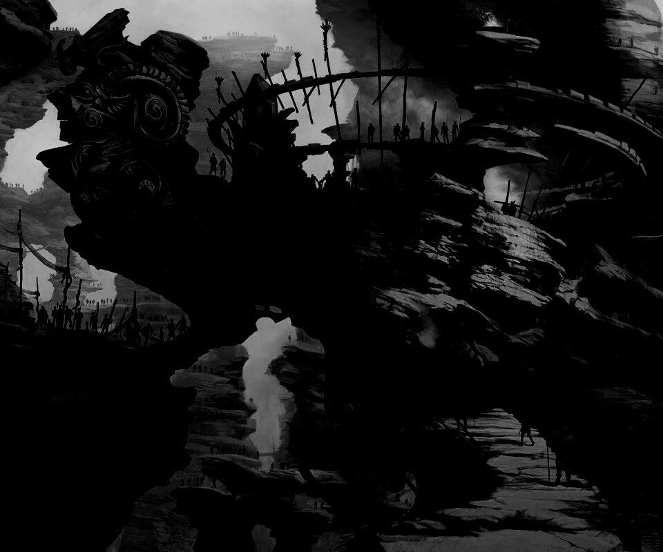 Древний корабль в скалах обои