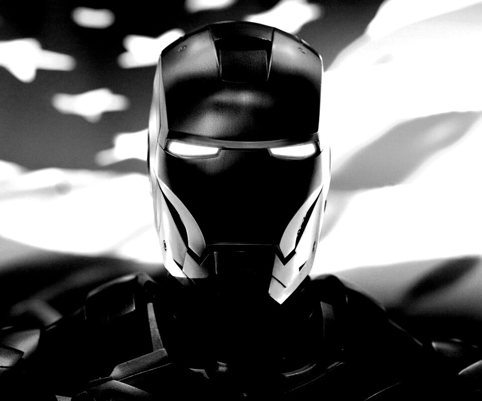 Железный человек на фоне американского флага обои