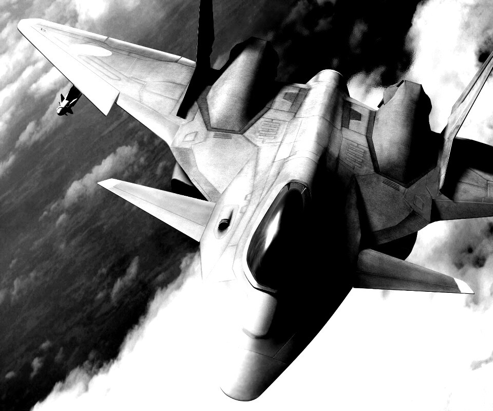 Нарисованный истребитель в полете обои