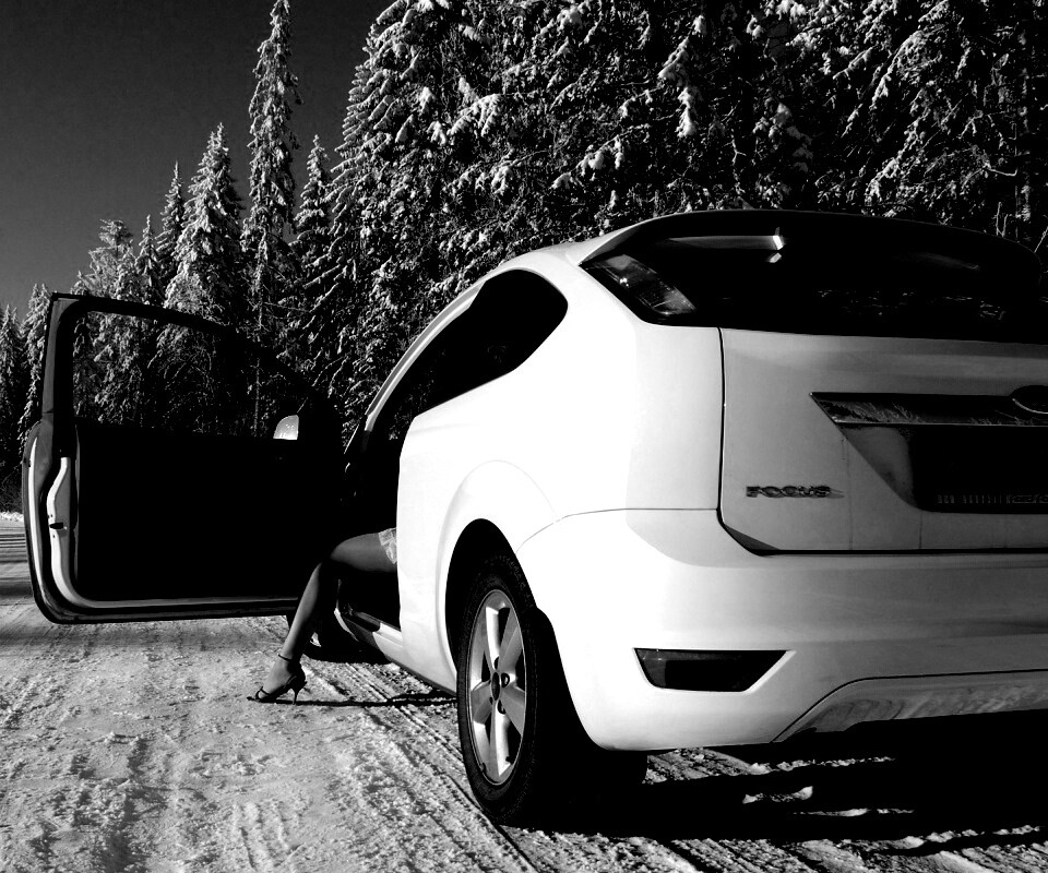 Девушка выходит из Ford Focus обои