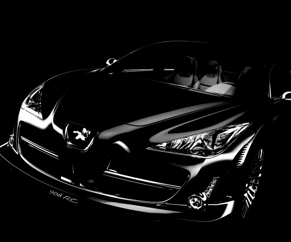 Чёрный Пежо обои