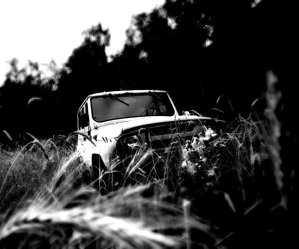 УАЗик в траве обои