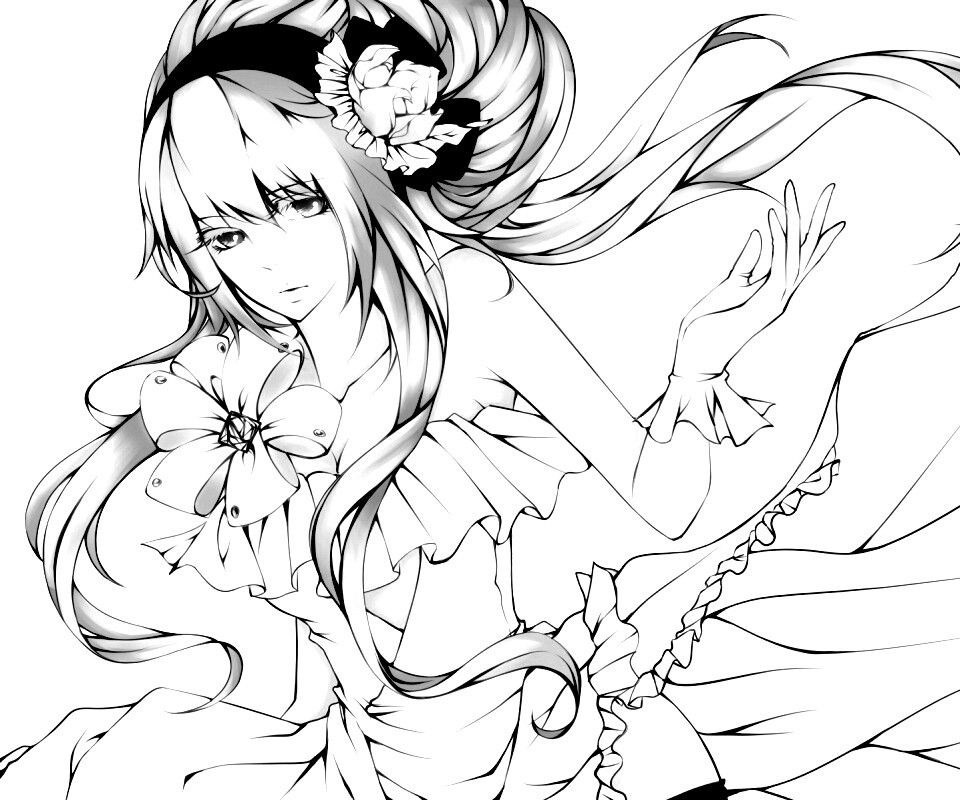 Розововолосый вокалоид обои