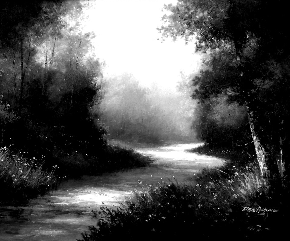 Рисунок лесной дороги обои