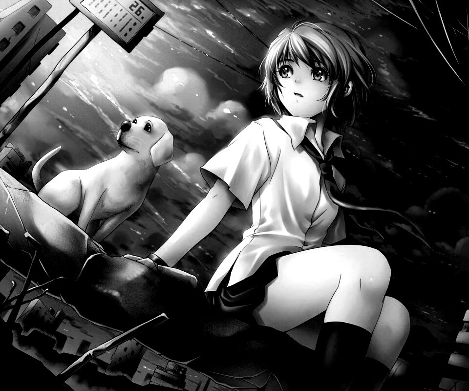 Девочка с собакой обои