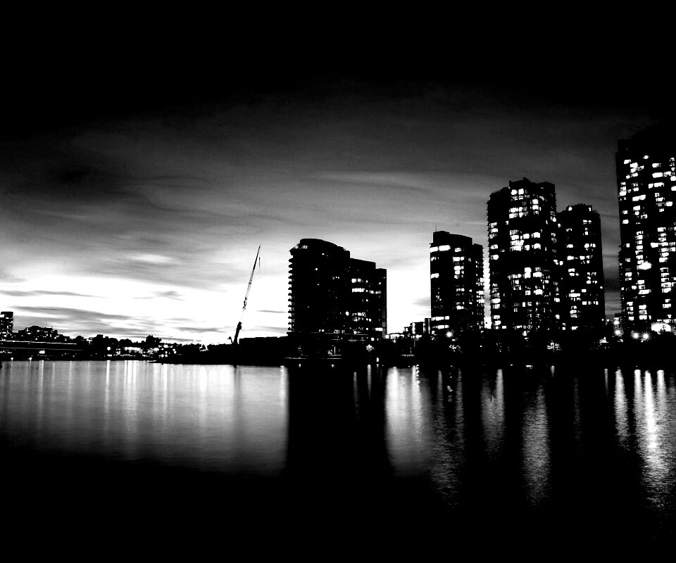 Фиолетовый закат в Ванкувере обои