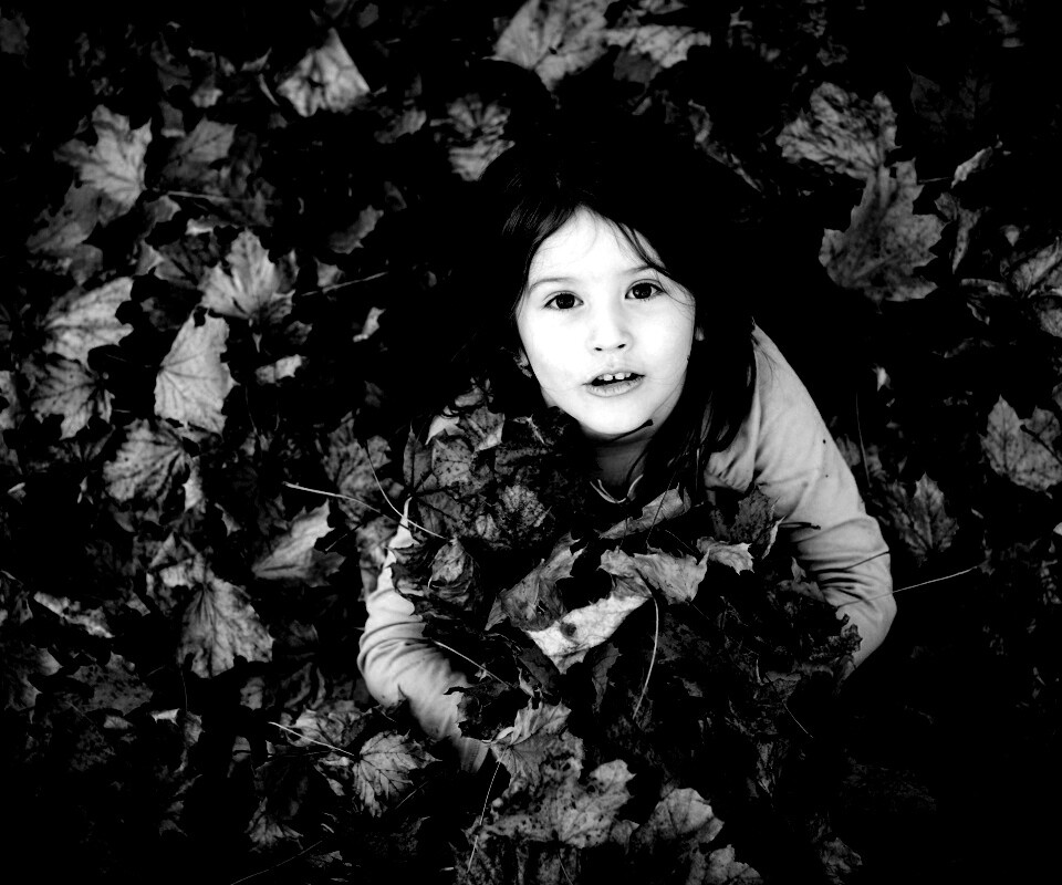 Девочка и осень обои