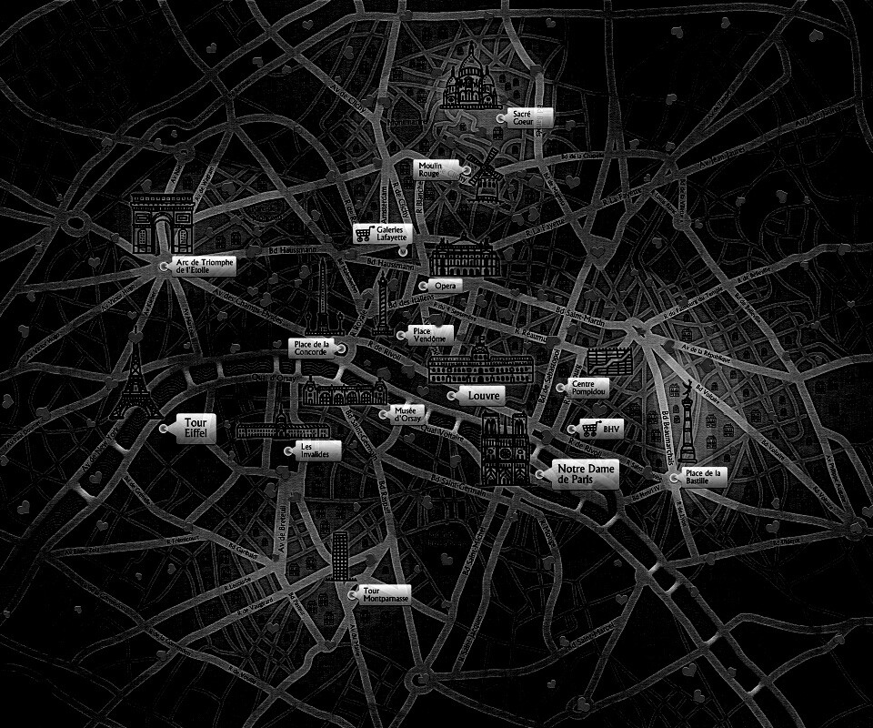 Карта Парижа обои