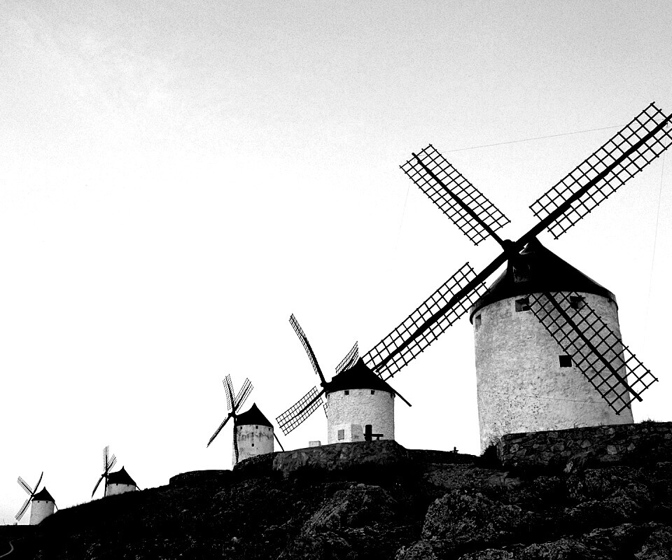 Пейзаж из ветряных мельниц обои